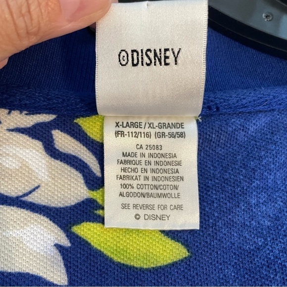 The Disney Store Blue Hawaiian Embroidered Mickey Polo Short Sleeve Shirt Sze XL - Picture 5 of 10